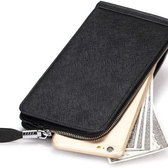 Large RFID Wallet Women Leather Bifold Card Organizer with Zipper - Picture 5 of 7
